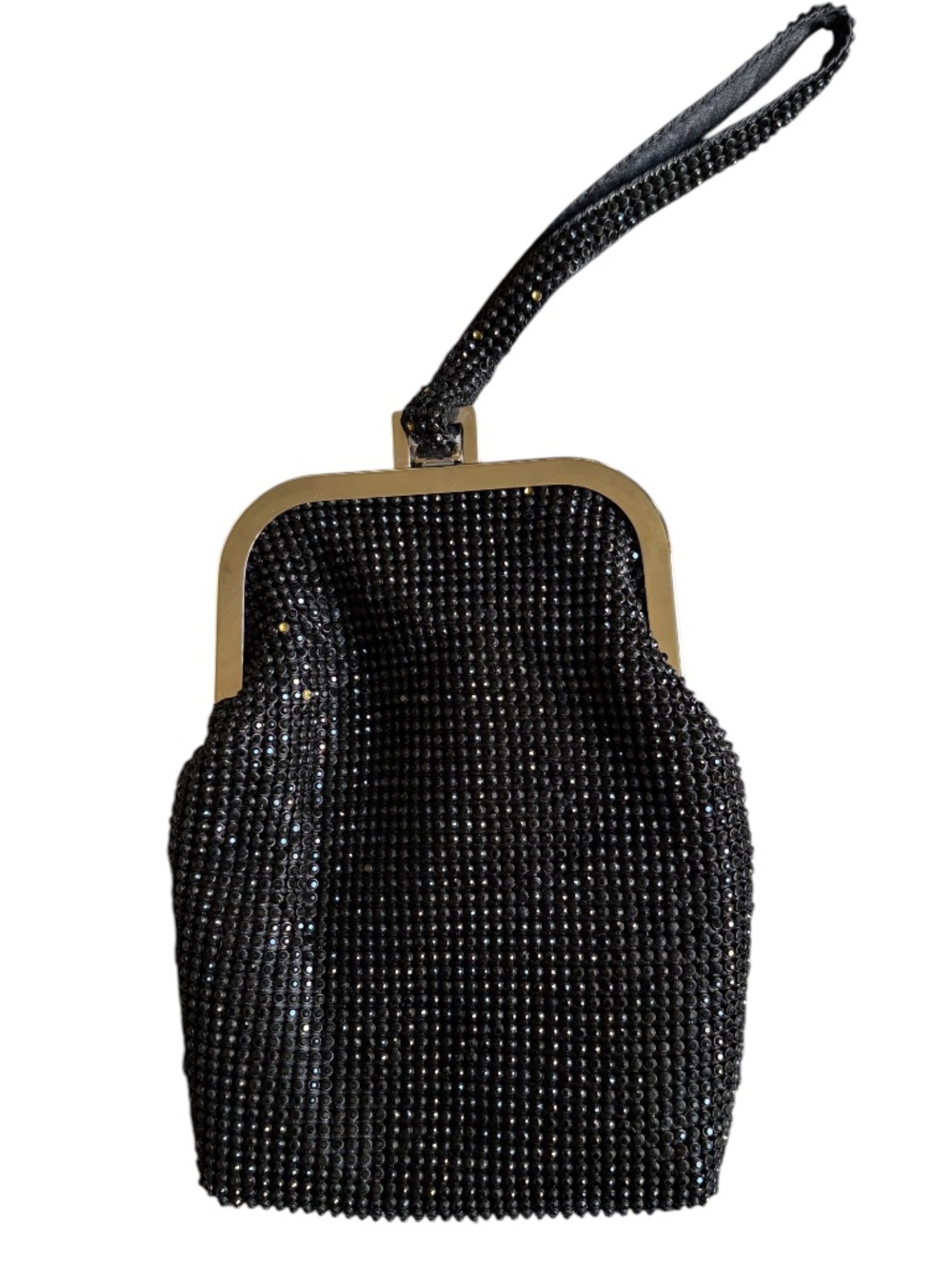 Black Rhinestone Wristlet Evening/Cocktail Bag